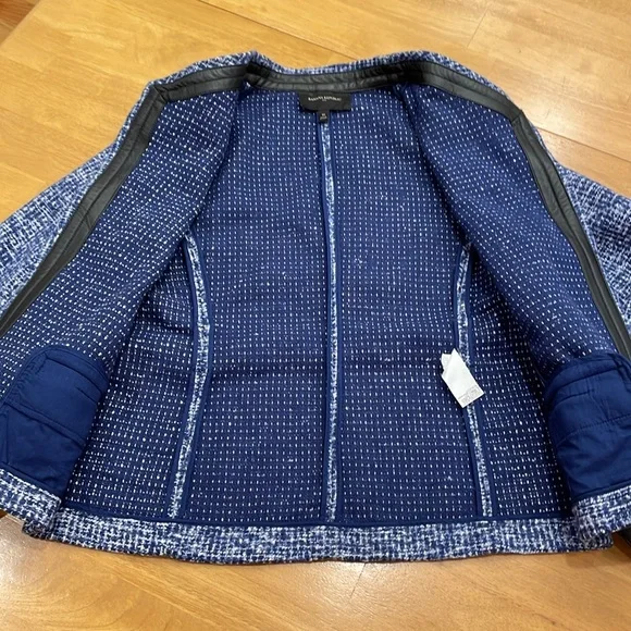 Banana Republic Blue and White Tweed Jacket Size 10 - Picture 5 of 16